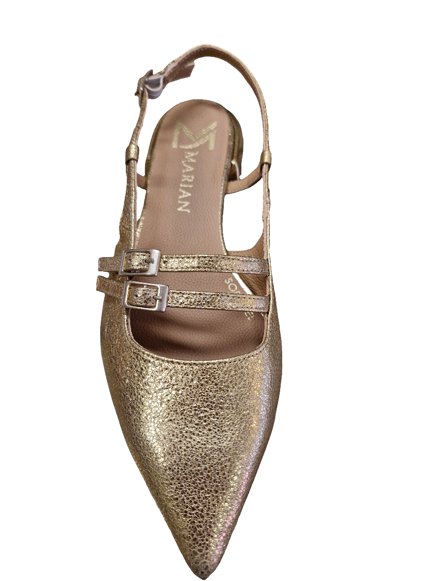Marian antique gold Mary Jane slingback