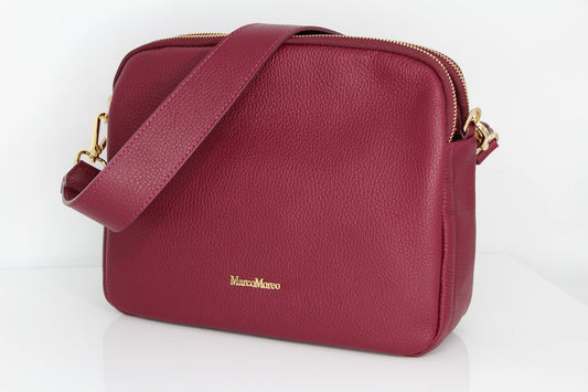 Marco Moreo wine leather bag woth gold detail