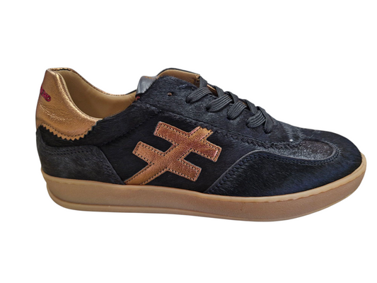 Another Trend black pony skin affect  & bronze trainer