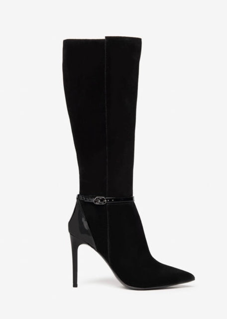 NeroGiardini black suede knee boot - Melissakshoes