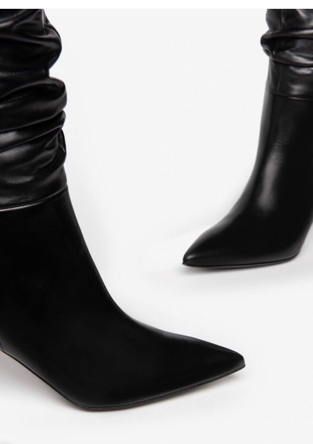 NeroGiardini black leather scrunchy boot - Melissakshoes