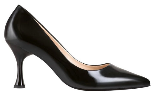Hōgl black patent flared heel stiletto - Melissakshoes