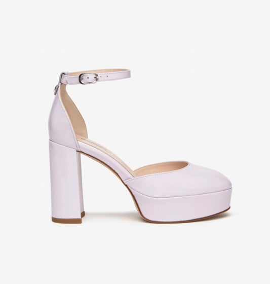 NeroGiardini lavender patent platform sandals - Melissakshoes