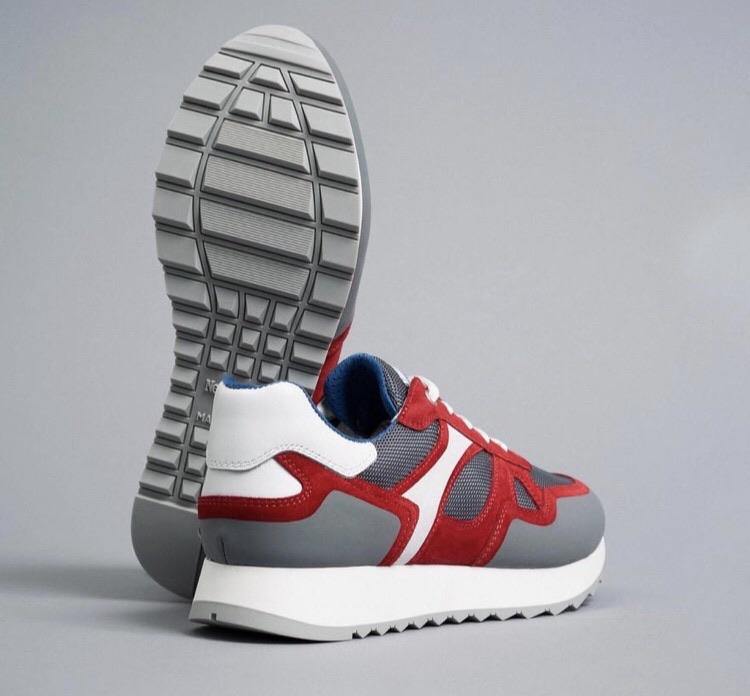 Men’s red and grey sneaker - ...melissa k...