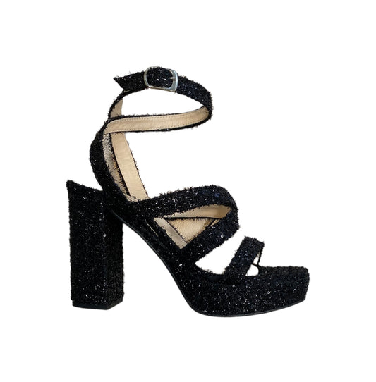 Marian black sequin platform sandal - Melissakshoes