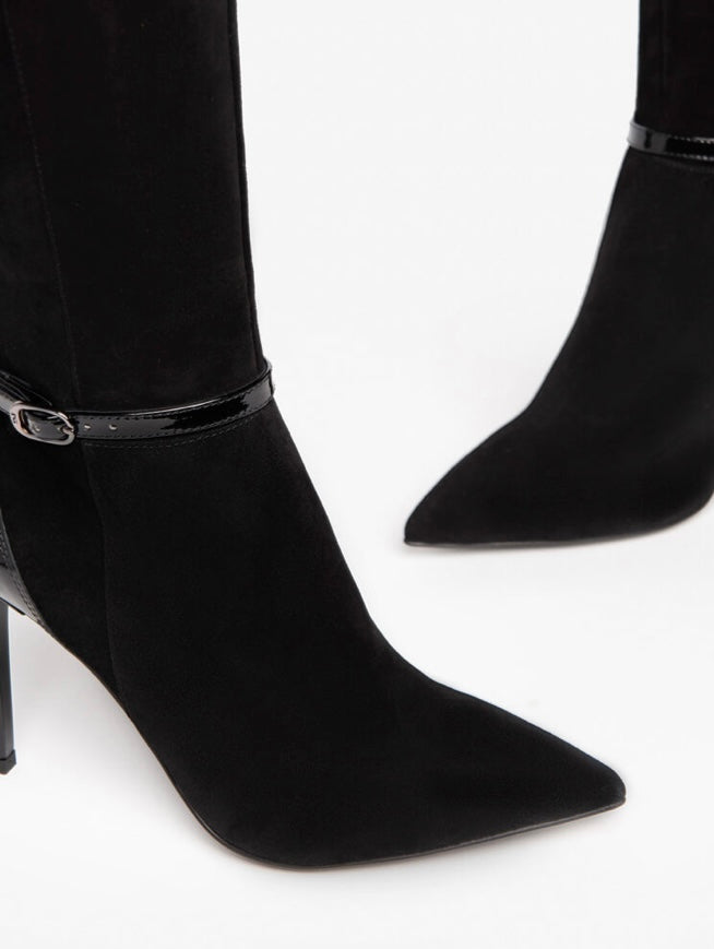 NeroGiardini black suede knee boot - Melissakshoes