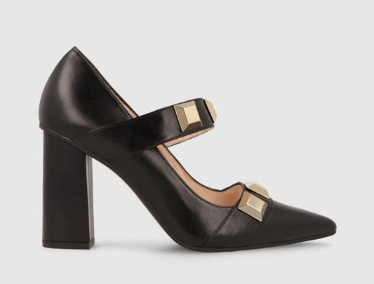 Lodi black leather block heeled shoe - ...melissa k...