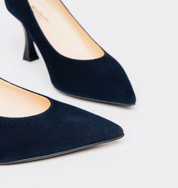 NeroGiardini navy suede court shoe - Melissakshoes