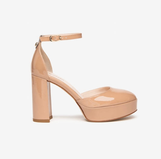 NeroGiardini nude patent platform shoe - Melissakshoes