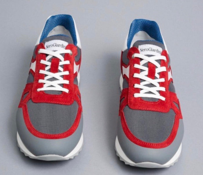 Men’s red and grey sneaker - ...melissa k...