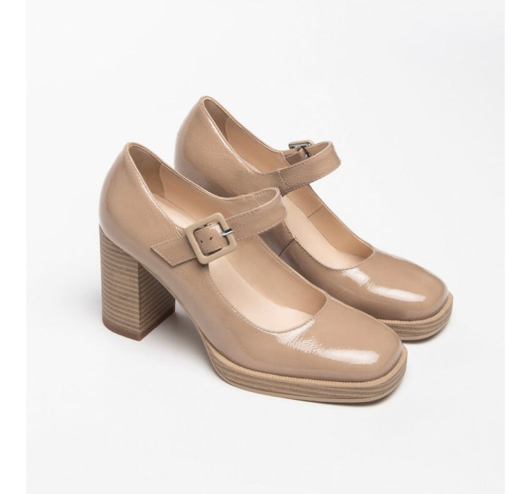 NeroGiardini beige patent Mary Jane - Melissakshoes