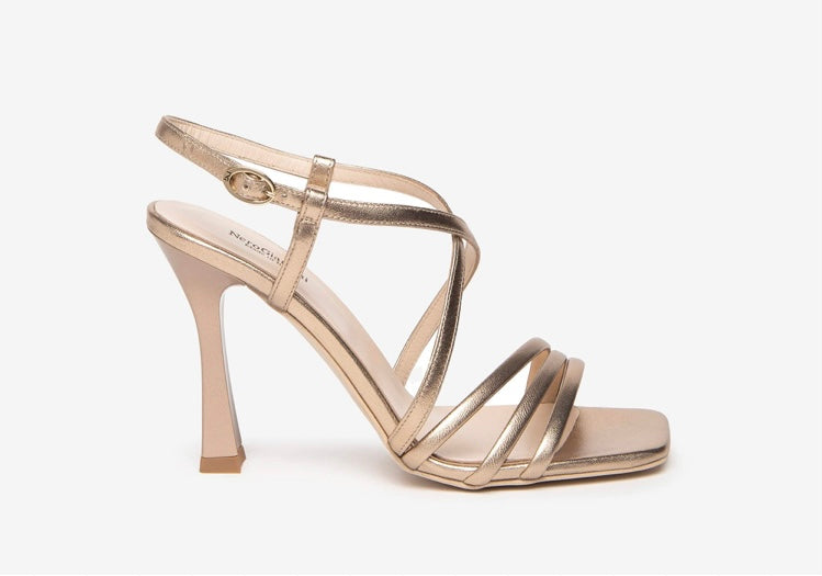 NeroGiardini gold leather sandal - Melissakshoes
