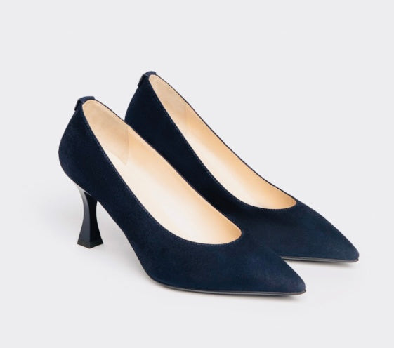 NeroGiardini navy suede court shoe - Melissakshoes