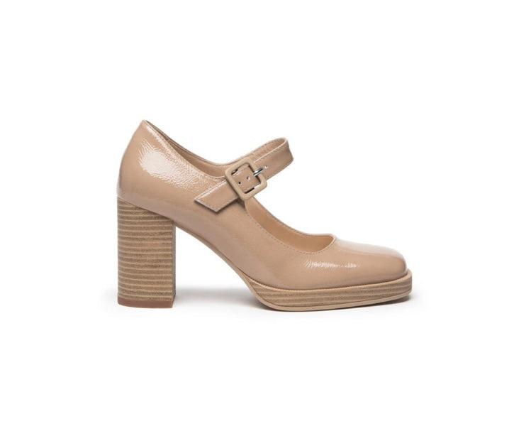 NeroGiardini beige patent Mary Jane - Melissakshoes