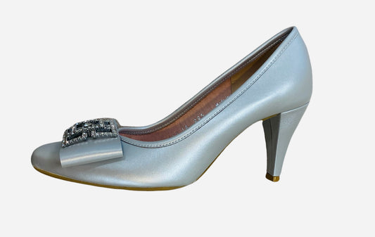 Le babe silver grey leather pumps - Melissakshoes