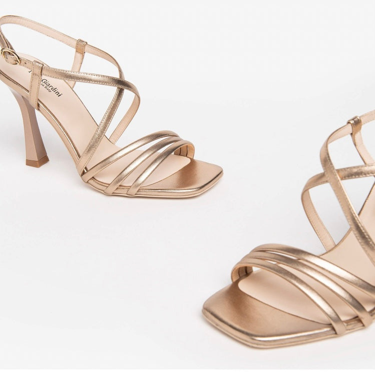 NeroGiardini gold leather sandal - Melissakshoes