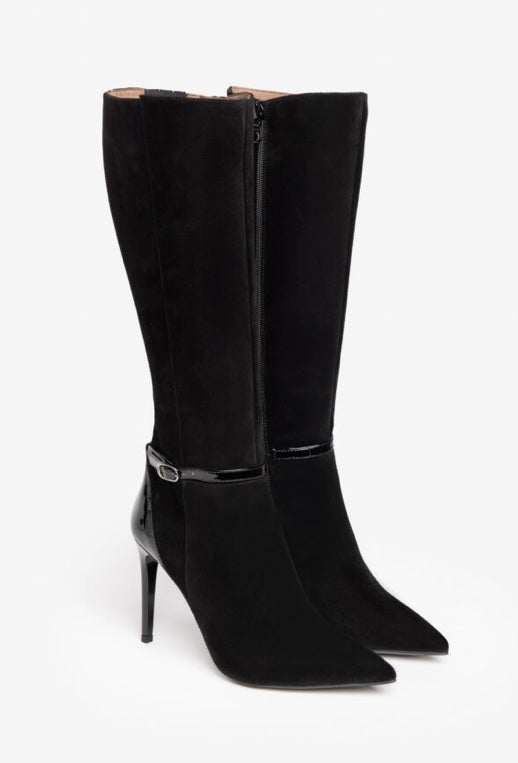 NeroGiardini black suede knee boot - Melissakshoes