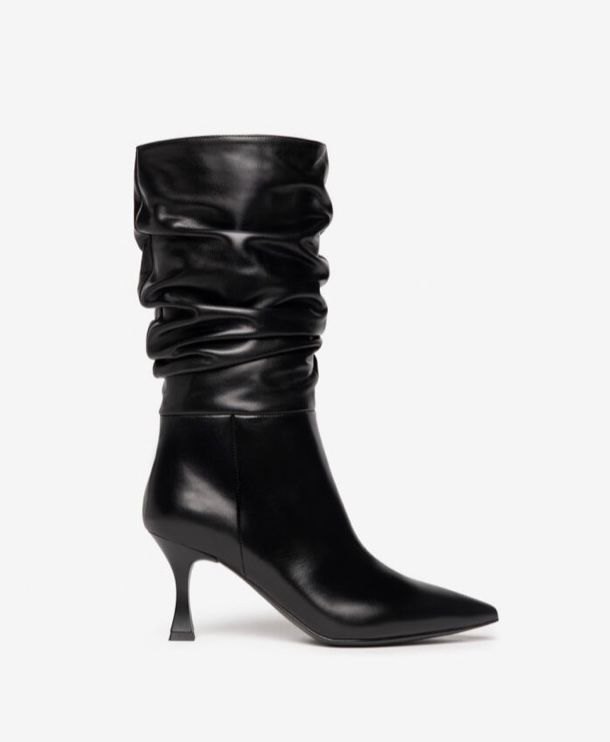 NeroGiardini black leather scrunchy boot - Melissakshoes